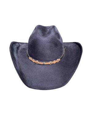 Unisex Black Suede Cowboy Hat