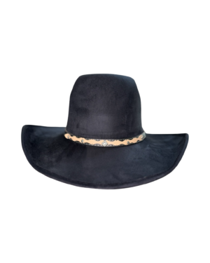 Unisex Black Tall Suede Cowboy Hat