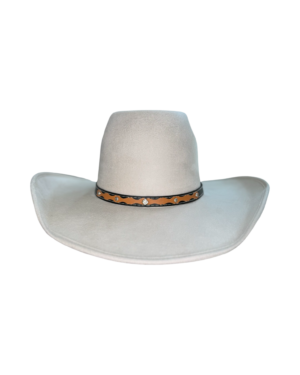 Unisex Ivory Tall Suede Cowboy Hat