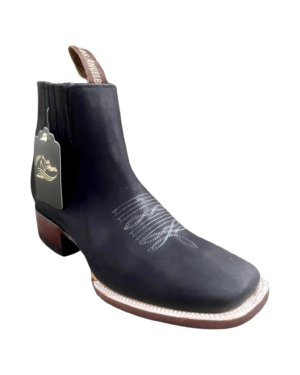Los Angeles Boots Men's Nobuck Black Square Toe