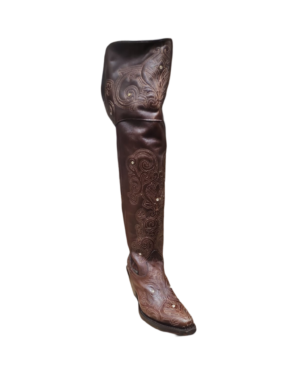 REYME Women's High Knee Cognac Boots
