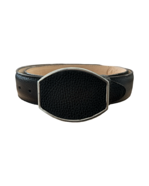 Men's Black Leather Rodeo Belt