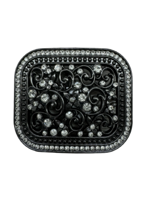Women's Black & Gems Belt Buckle
