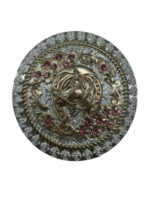 Women's Rose Gold  & Pink Gems Belt Buckle