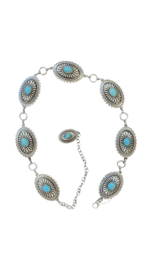 Women's Ariat Turquoise Concho Chain Belt