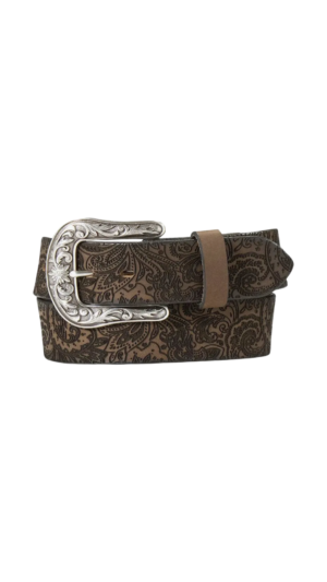 Women's Ariat Laser Cut Paisley Leather Belt